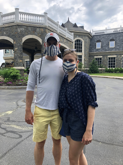 Ryan and Clara posing outside of the Saratoga National Golf Club in Saratoga Springs, NY.